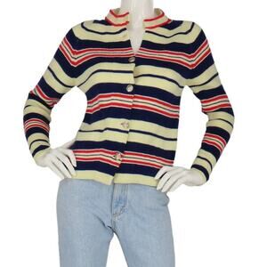 Vintage 70s Carol Evans Penney's Striped Cardigan